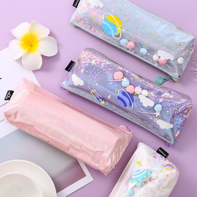 China Schools & Creative Offices Planet Star Pencil Bag Student Laser Pencil Bag Kawaii Stationery Pencil Bag for sale