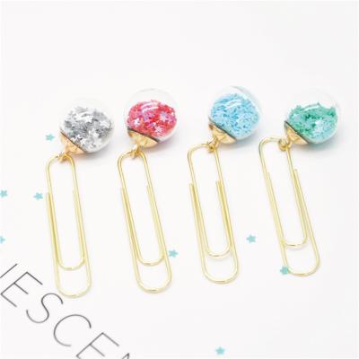 China Multi-functional simple metal crystal ball + paperclip student color glass paperclip ball and quicksand creative for sale