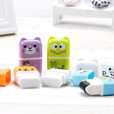 China Professional Student Animal Kids Office Eraser Cartoon Roller Eraser Stationery Eraser for sale