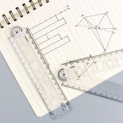 China Simple Plastic Student Drawing Ruler Folding Ruler Creative Acrylic Transparent Ruler Protractor for sale