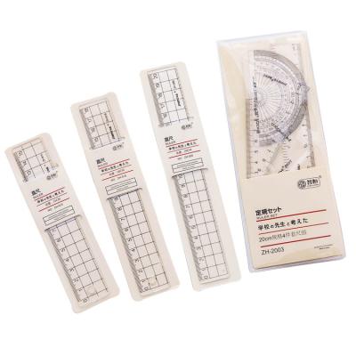 China Plastic Transparent Square Ruler Acrylic Stationery Ruler Student 15cm18cm 20cm for sale