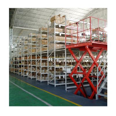 China Corrosion Protection Warehouse Storage Shelves Heavy Duty Steel Mezzanine Floor Rack Loft Rack for sale