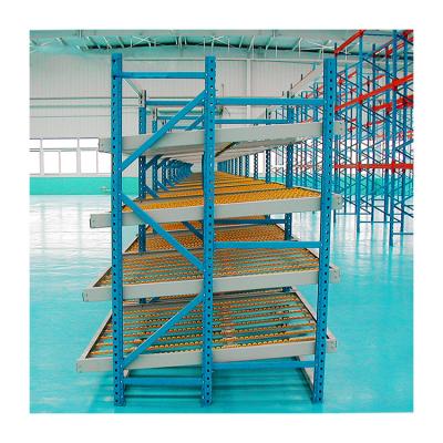 China Heavy Duty Corrosion Protection Boltless Storage Roller Racking Systems Warehousing Gravity Flow Pallet Rack for sale