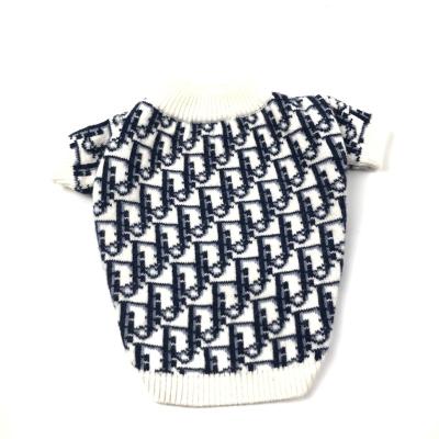 China Autumn And Winter Sustainable Thick Warm Pet Knitted Sweater Printing Small Dog Dog Warm Sweater for sale