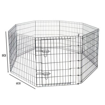 China Breathable High Quality Collapsible Pet Metal Fence Octagonal Pet Iron Cage Six-Piece for sale