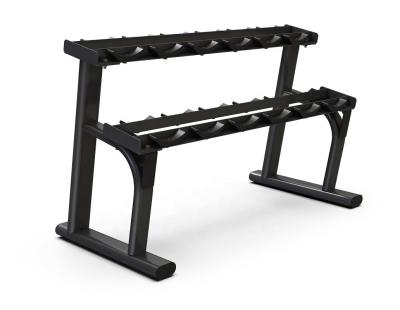 China Dumbbell Rack Hot Sale Factory Price Large Commercial Gym Equipment 6 Pairs 10 Pairs Dumbbell Rack 2 Tier for sale