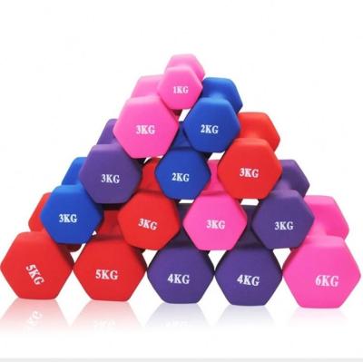 China Quality Wholesale Cheap Colored Neoprene Hex Dumbbell Weights/Kids Dumbbell Set for sale