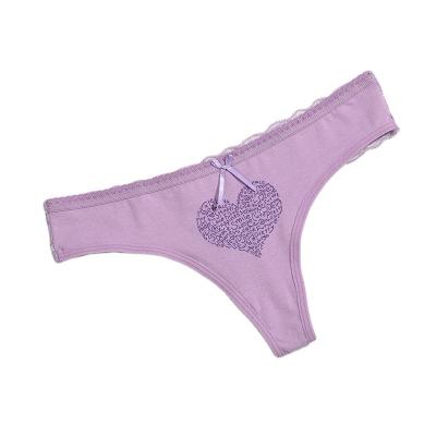 China Breathable Women's Sexy G-Strings Thongs Heart With Bow Female Cotton Underwear Panties Women Underwear for sale