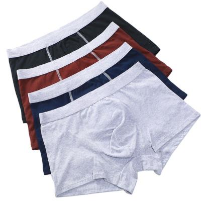 China Cotton Breathable Mens Solid Color Mid Rise Boxer Brief Most Comfortable Boxers For Mens Underwear Mens Shorts for sale