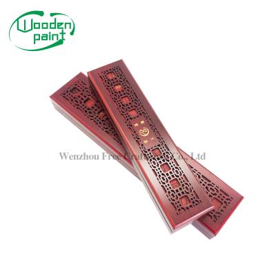 China Elelgent Promotion Vintage Necklace Box Jewelry Gift Boxes Wholesale Red Wood Decorative Rectangle Wooden Red Varnish Wooden Box for sale