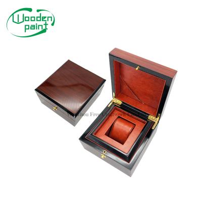 China Wholesale Luxury Simple Wooden Custom Logo Design Red Wooden Watch Box Varnish Recycable Watch Packaging Box Display for sale