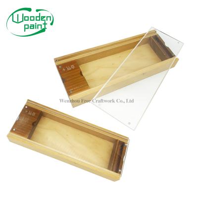 China 2020 Creative China Gift Display Dates Pine Box Ramadan Nuts Maple Handmade Acrylic Transparent Wooden Box Chocolate for sale