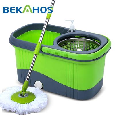 China Bekahos 360 Rotate Viable Microfiber Mop and Bucket Base System with 2 Extra Mop Refills from yongkang China for sale