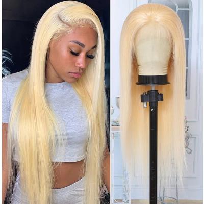 China FDX 100% Full Lace Wigs 13x6 Straight Human Hair Hd Blonde Virgin Lace Front Wigs With Baby Hair for sale