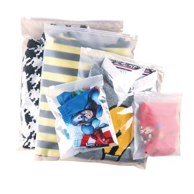 China Moisture Proof Frosted Packaging PE Bag Clothing Storage Slider Zipper Bag for sale