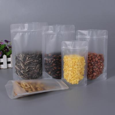 China Customized Workable Frosted Stand Up Clear Bag Zip Lock Resealable Bag Bag for sale