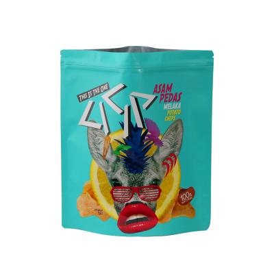 China Moisture Proof Custom Design Logo Stand Up Mylar Stand Up Bag Zipper Pouch For Food Like Potato Chips for sale