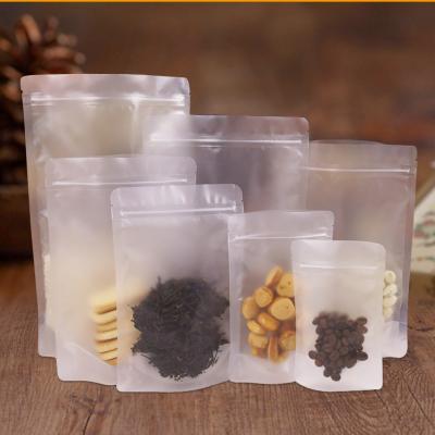 China Top Clear Recyclable Zipper Package Bag Nut Food Holder Plastic Bag Candy Sealing Frosted Zipper Bag for sale