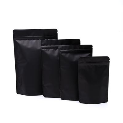 China Safety Matte Black Coffee and Food Grade Outdoor Tea Bag with Valve Foil Zip Lock for sale