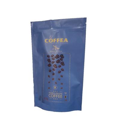 China Recyclable Custom Design Aluminum Foil Matt Black Coffee Bag With Degassing Valve For Coffee Packaging for sale