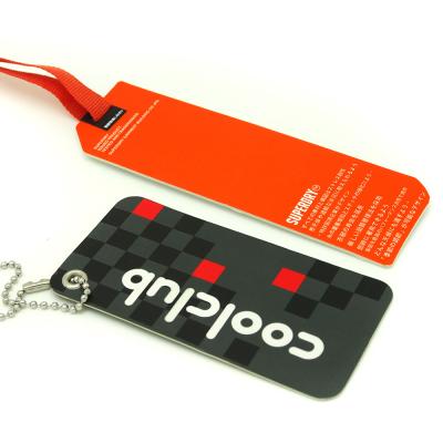 China 5x8cm / 3.5x9cm Clothing Hang Tags With Embossed Logo For T-shirt Tide Brand for sale