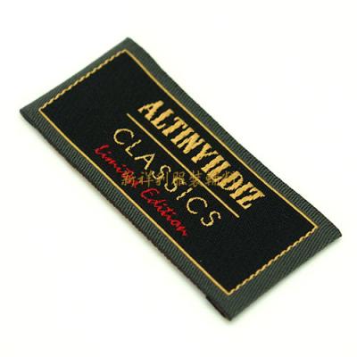 China Colorful End Folded Custom Woven Labels Low Minimum For Textile / Clothing for sale