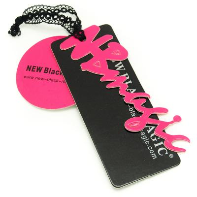 China Coated Paper / PVC Clothing Hang Tags With Laser Shape And Print Logo For Dress for sale