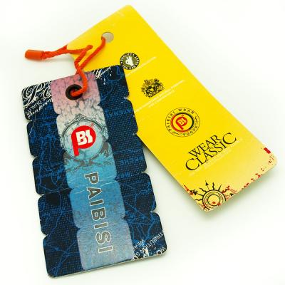 China Bright Color Custom Shaped Clothing Hang Tags , Product Swing Tags For Jeans for sale