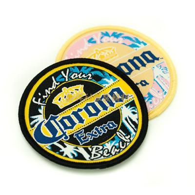 China Round Woven Decorative Clothing Patches , Clothes Badges And Patches for sale