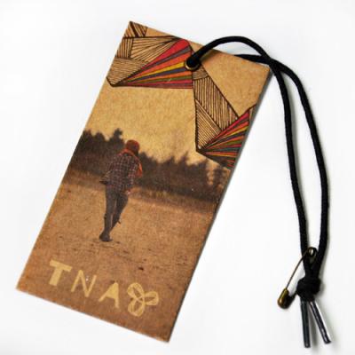 China Recycled Craft Paper Clothing Hang Tags With Cotton String For Cow Boy Jeans for sale