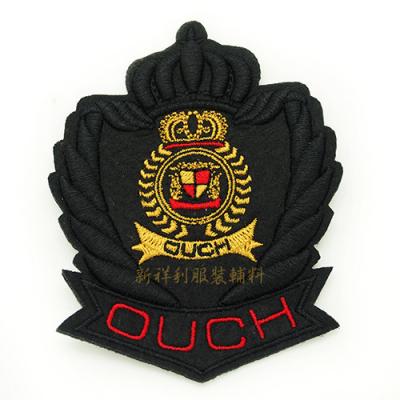 China Embossed Logo Clothing Embroidered Patches Any Color / Shape Avaliable for sale