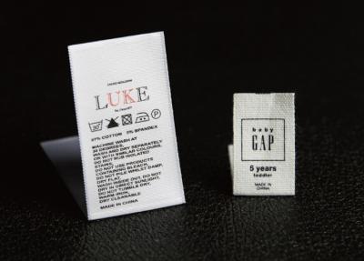 China Screen Printing Garment Care Labels , Washing Instruction Labels Waterproof for sale