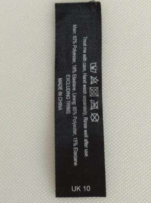 China Printed Garment Care Tags With Washing Symbols Guide Smooth And Shiny Surface for sale