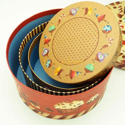 China Round Cardboard Gift Boxes For Hinged Packaging , Decorative Cardboard Boxes For Gifts for sale