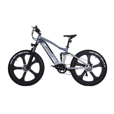 China Bicicleta eléctrica sin soldadura con neumático de grasa con suspensión completa 750W 26 pulgadas de neumático de grasa en venta