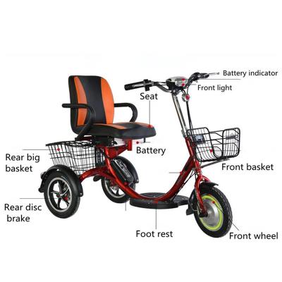 China 48 Volt Black Adult Electric Tricycle For Handicapped Rear Double Disc Brake Best Seller for sale