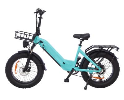 China Niños 20 pulgadas eléctricos de neumático de grasa bicicleta Batería oculta 48V 500W paso a través de neumático de grasa ebike en venta