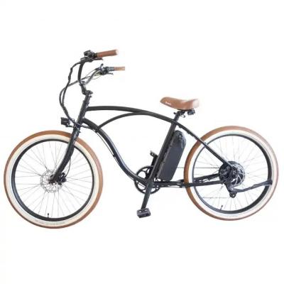 China Bicicleta eléctrica de 7 velocidades Beach Cruiser 48V 500W Bicicleta eléctrica vintage 26 pulgadas en venta