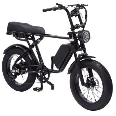 China 48V 750W Motor Electric Hybrid Bike Full Suspension 20 Inch Fat Tire Ebike  17Ah Battery for sale