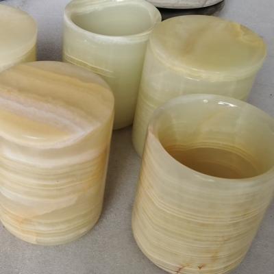 China Modern Polished Traditional Waterjet Waterjet Marble Onyx Candle Jar Price Square Wall Spray for sale