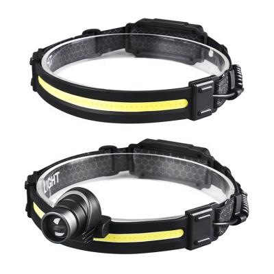 China Backup COB XPG Headlights Super Brightness Headlight Hand Waved Head Flashlight Rechargeable Led Headlamp With Full Vision for sale