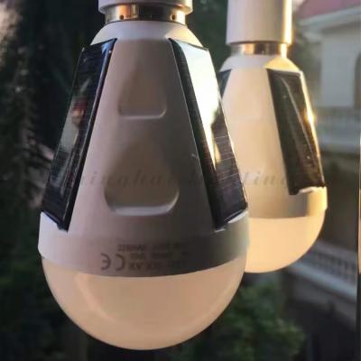 China New Designed Indoor and Outdoor Solar Panel Bulb LED Powered Light Portable Emergency Light 7w for Indoor and Outdoor Garden Climbing for sale