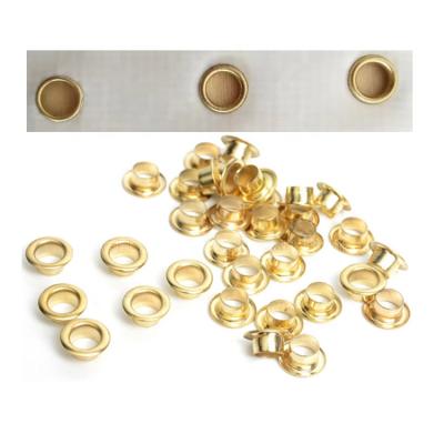 China 2020 Nickel Free Hot Selling 5.5/6/8/10/12 Mm Metal Grommet Copper Plated Button Hole Brass Ring Grommet Without Gasket Price for sale