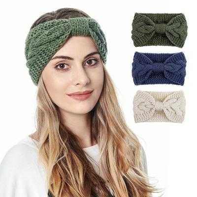 China Headband Fashion Boutique Dry Cleaning Braided Ear Warmer Crochet Head Knitted Turban Hairband for sale