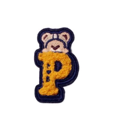 China Sustainable Letter Patch Wholesale Custom Chenille Patches 9 Color Iron on Backing Embroidery Bag Shoes Accessories Embroidered Customized for sale