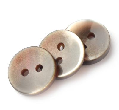 China Custom Dry Cleaning Ladies Fancy Shirt Round Sew Shape 2 Holes Resin Button Fashion Button for sale