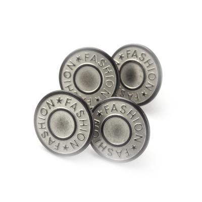 中国 Metal Logo Denim No Sew Button Custom Dry Cleaning 17mm Set Pin Fit Instant Buttons For Spare Adjustable Jeans 販売のため