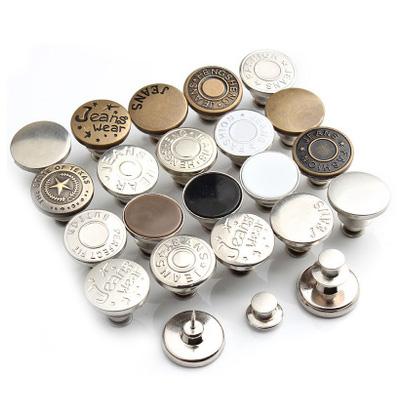 China Custom Denim 17mm Dry Cleaning Brass Covered Studs Adjustable Detachable Jeans Buttons For Women Men Clothing for sale