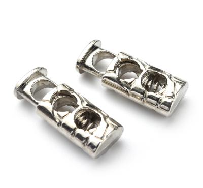 中国 Nickel Free Adjustable Cord Buckle Stopper Lock Rope Spring Elastic Metal Toggle Stopper 販売のため