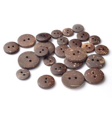 China Dry Cleaning Customized Eco - Friendly Round Brown Garment Natural Coconut Seam Button for sale